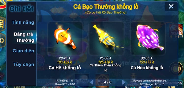 Tỷ lệ thưởng bắn cá vui vẻ