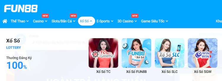 Sảnh xổ số Fun88